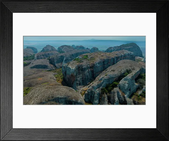 Framed Print : Aerial of black rocks of Pungo Andongo, Malanje, Angola, Africa Framed Print : Aerial of black rocks of Pungo Andongo, Malanje, Angola, Africa