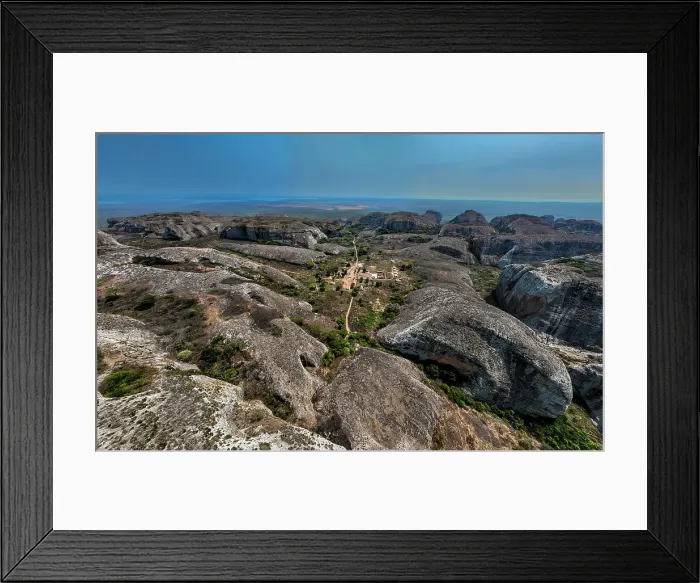 Framed Print : Aerial of black rocks of Pungo Andongo, Malanje, Angola, Africa Framed Print : Aerial of black rocks of Pungo Andongo, Malanje, Angola, Africa