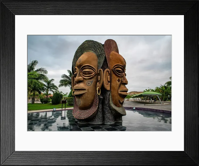 Framed Print : Giant head statue, Benguela, Angola, Africa Framed Print : Giant head statue, Benguela, Angola, Africa