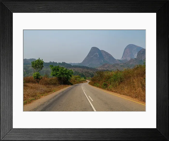Framed Print : Road leading to the giant granite boulders of Conda, Kumbira Forest Reserve, Kwanza Sul, Angola, Africa Framed Print : Road leading to the giant granite boulders of Conda, Kumbira Forest Reserve, Kwanza Sul, Angola, Africa