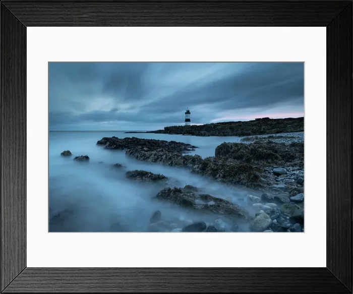 Framed Print : Trwyn Du Lighthouse at dawn, Penmon Point, Anglesey, Wales, United Kingdom, Europe