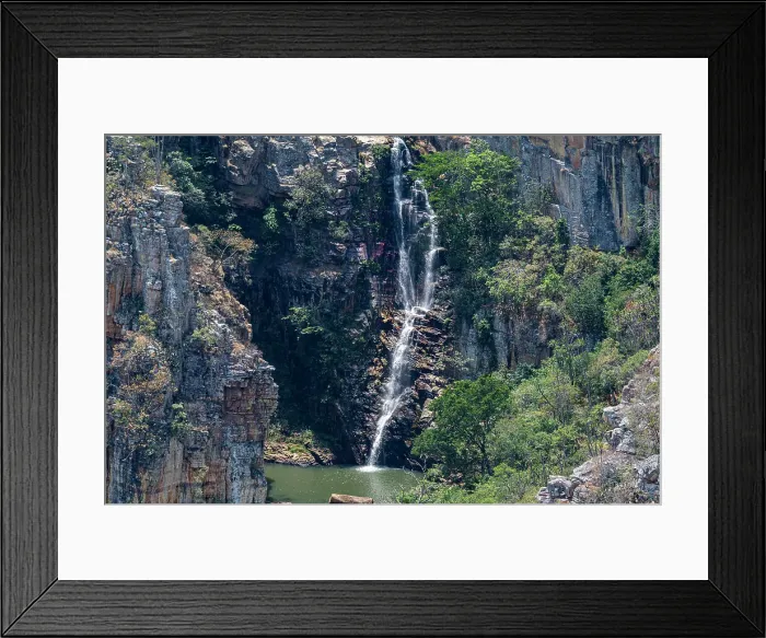 Framed Print : Aerial of a waterfall at the Serra da Leba mountain pass, Angola, Africa Framed Print : Aerial of a waterfall at the Serra da Leba mountain pass, Angola, Africa