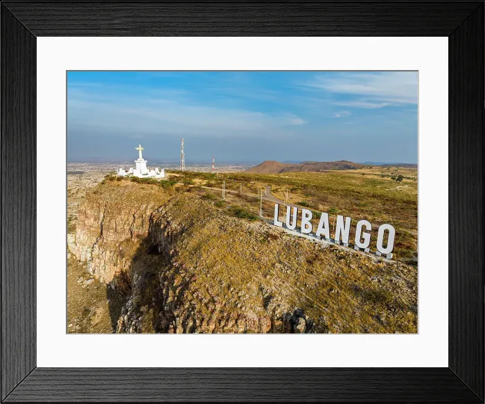 Framed Print : Lubango sign next to Christ the King Statue, overlooking Lubango, Angola, Africa Framed Print : Lubango sign next to Christ the King Statue, overlooking Lubango, Angola, Africa