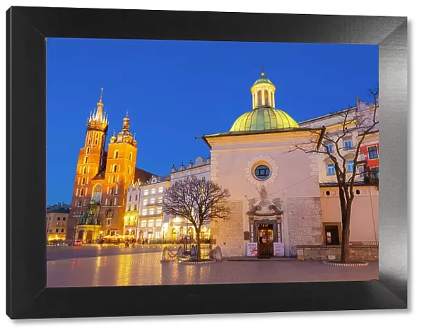 Church of St. Wojciech, St. Mary's Basilica, Main Market Square, UNESCO World Heritage Site, Krakow, Poland, Europe
