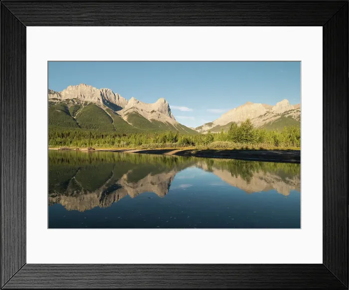 Framed Print : Mount Lawrence Grassi and Ha Ling Peak with the Bow River at sunrise, Canmore, Canadian Rockies, Alberta, Canada, North America Framed Print : Mount Lawrence Grassi and Ha Ling Peak with the Bow River at sunrise, Canmore, Canadian Rockies, Alberta, Canada, North America