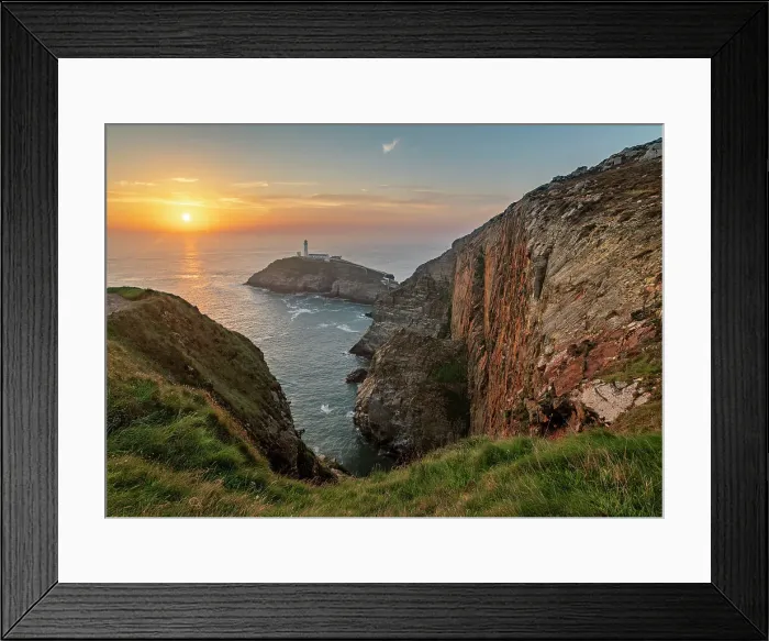 Framed Print : Cliffs and South Stack Lighthouse at sunset, Holy Island, Anglesey, Wales, United Kingdom, Europe Framed Print : Cliffs and South Stack Lighthouse at sunset, Holy Island, Anglesey, Wales, United Kingdom, Europe
