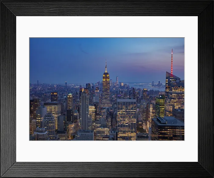 Framed Print : Looking south from the Rockefeller Center's Top of The Rock to the New York City skyline at twilight, New York City, United States of America, North America Framed Print : Looking south from the Rockefeller Center's Top of The Rock to the New York City skyline at twilight, New York City, United States of America, North America