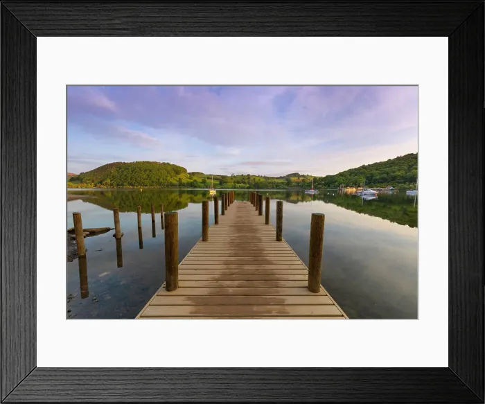 Framed Print : Wooden Pier, Ullswater, Lake District National Park, UNESCO World Heritage Site, Cumbria, England, United Kingdom, Europe Framed Print : Wooden Pier, Ullswater, Lake District National Park, UNESCO World Heritage Site, Cumbria, England, United Kingdom, Europe