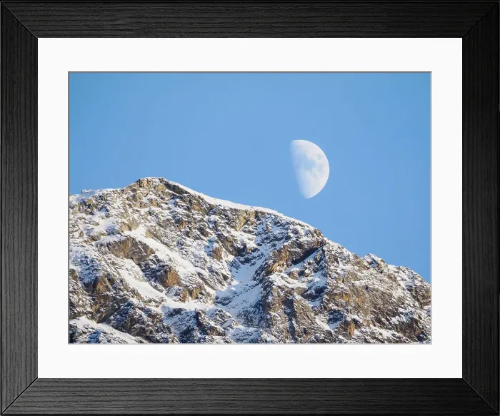 Framed Print : Moonrise behind Corvatsch peak, Switzerland, Europe Framed Print : Moonrise behind Corvatsch peak, Switzerland, Europe