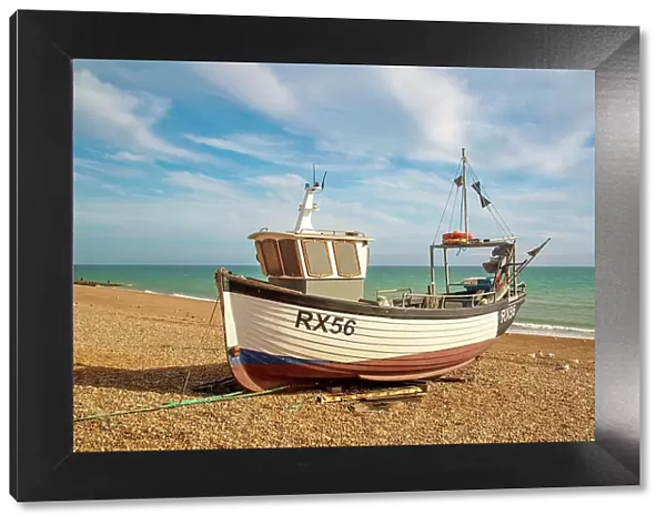Fishing boats on The Stade (the fishermen's beach) at Hastings, East Sussex, England, United Kingdom, Europe
