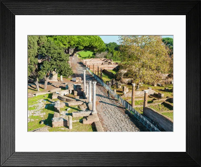 Framed Print : View from above of Decumanus, Ostia Antica archaeological site, Ostia, Rome province, Latium (Lazio), Italy, Europe Framed Print : View from above of Decumanus, Ostia Antica archaeological site, Ostia, Rome province, Latium (Lazio), Italy, Europe