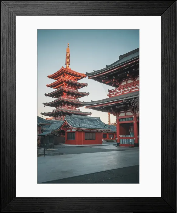 Framed Print : Five-Storied Pagoda at sunrise in the Senso-ji temple, Tokyo, Honshu, Japan, Asia Framed Print : Five-Storied Pagoda at sunrise in the Senso-ji temple, Tokyo, Honshu, Japan, Asia