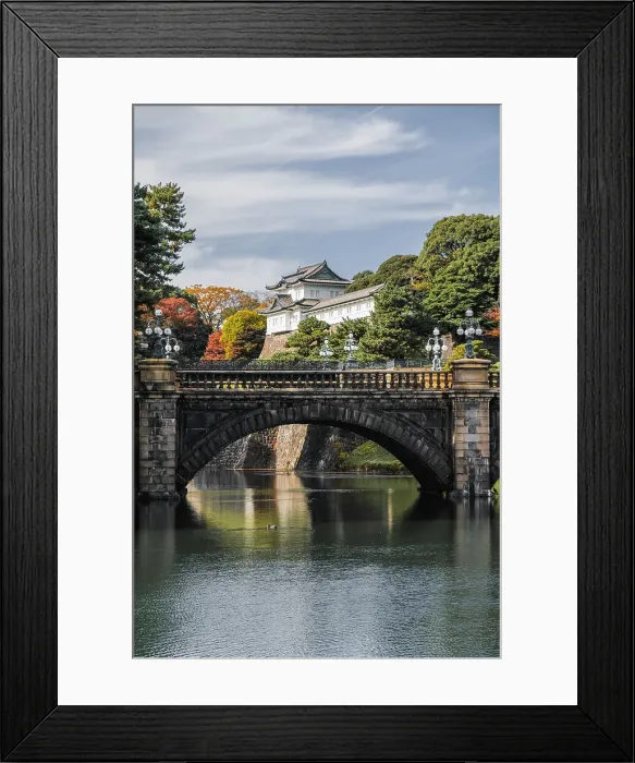 Framed Print : Nijubashi bridge over the moat and a guard tower in the Imperial Palace of Tokyo in autumn, Tokyo, Honshu, Japan, Asia Framed Print : Nijubashi bridge over the moat and a guard tower in the Imperial Palace of Tokyo in autumn, Tokyo, Honshu, Japan, Asia