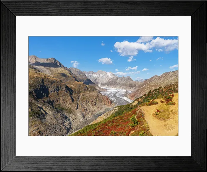 Framed Print : Aletsch Glacier seen from the Hohfluh viewpoint, Riederalp, UNESCO World Heritage Site, Valais canton, Switzerland, Europe Framed Print : Aletsch Glacier seen from the Hohfluh viewpoint, Riederalp, UNESCO World Heritage Site, Valais canton, Switzerland, Europe