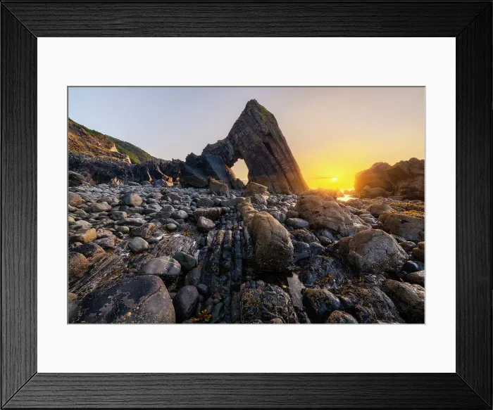 Framed Print : Blackchurch Rock at sunset, Mouthmill, north Devon, England, United Kingdom, Europe Framed Print : Blackchurch Rock at sunset, Mouthmill, north Devon, England, United Kingdom, Europe