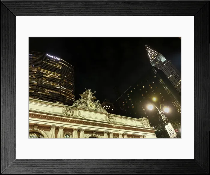 Framed Print : View of Grand Central Terminal at night, a commuter rail terminal located in Midtown Manhattan, New York City, United States of America, North America