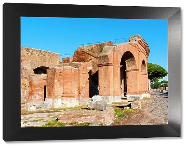 Exterior of the Theater, Ostia Antica archaeological site, Ostia, Rome province, Latium (Lazio), Italy, Europe