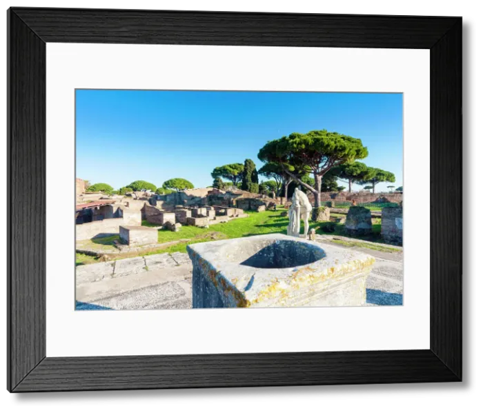 Framed Print : Temple of Hercules, Statue of Cartilius Poplicola, Ostia Antica archaeological site, Ostia, Rome province, Latium (Lazio), Italy, Europe Framed Print : Temple of Hercules, Statue of Cartilius Poplicola, Ostia Antica archaeological site, Ostia, Rome province, Latium (Lazio), Italy, Europe