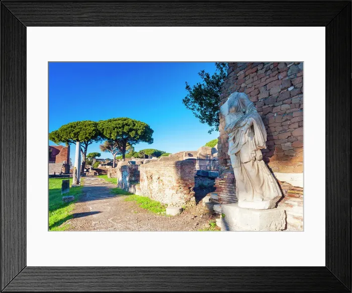 Framed Print : The statue of Victory on the rear of the Temple of Rome and Augustus, Ostia Antica archaeological site, Ostia, Rome province, Latium (Lazio), Italy, Europe Framed Print : The statue of Victory on the rear of the Temple of Rome and Augustus, Ostia Antica archaeological site, Ostia, Rome province, Latium (Lazio), Italy, Europe