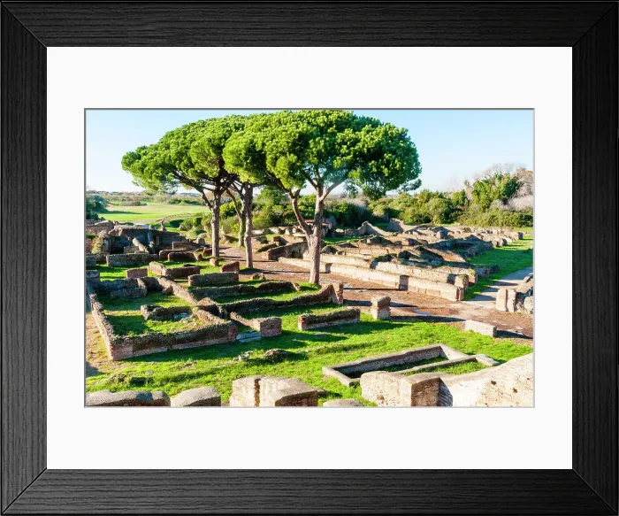 Framed Print : View from above of Decumanus (Main road), Ostia Antica archaeological site, Ostia, Rome province, Latium (Lazio), Italy, Europe Framed Print : View from above of Decumanus (Main road), Ostia Antica archaeological site, Ostia, Rome province, Latium (Lazio), Italy, Europe