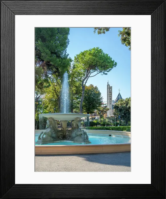 Framed Print : View of water fountain in Parco Federico Fellini beach Rimini Beach, Rimini, Emilia-Romagna, Italy, Europe Framed Print : View of water fountain in Parco Federico Fellini beach Rimini Beach, Rimini, Emilia-Romagna, Italy, Europe