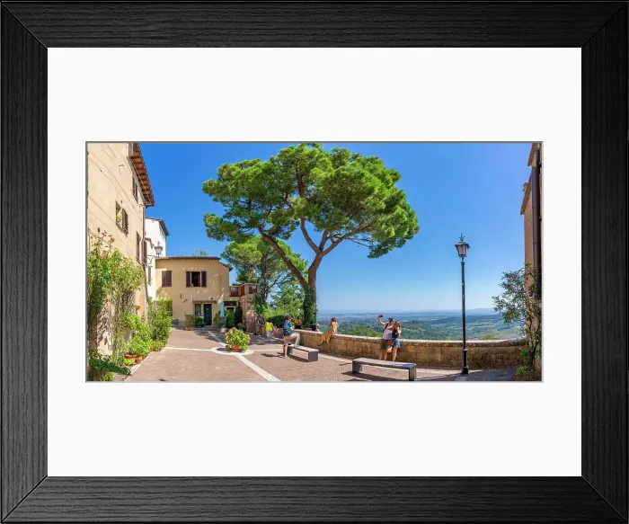 Framed Print : View of Tuscan landscape from Vicolo della Mura in Montepulciano, Montepulciano, Province of Siena, Tuscany, Italy, Europe Framed Print : View of Tuscan landscape from Vicolo della Mura in Montepulciano, Montepulciano, Province of Siena, Tuscany, Italy, Europe
