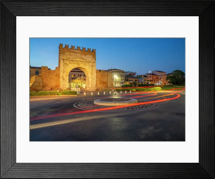 Framed Print : View of Arch of Augustus (Arco d'Augusto) at dusk, Rimini, Emilia-Romagna, Italy, Europe Framed Print : View of Arch of Augustus (Arco d'Augusto) at dusk, Rimini, Emilia-Romagna, Italy, Europe