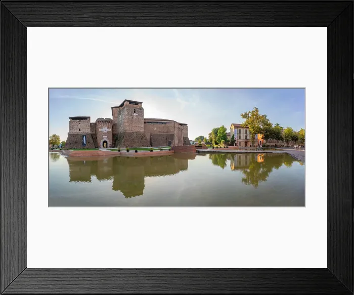 Framed Print : View of Rocca Malatestiana from Piazza Malatesta, Rimini, Emilia-Romagna, Italy, Europe