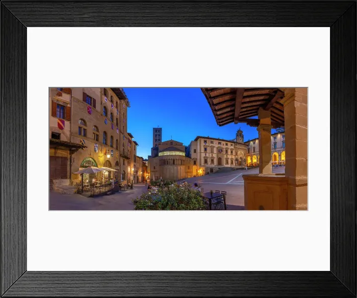 Framed Print : View of architecture in Piazza Grande at dusk, Arezzo, Province of Arezzo, Tuscany, Italy, Europe Framed Print : View of architecture in Piazza Grande at dusk, Arezzo, Province of Arezzo, Tuscany, Italy, Europe