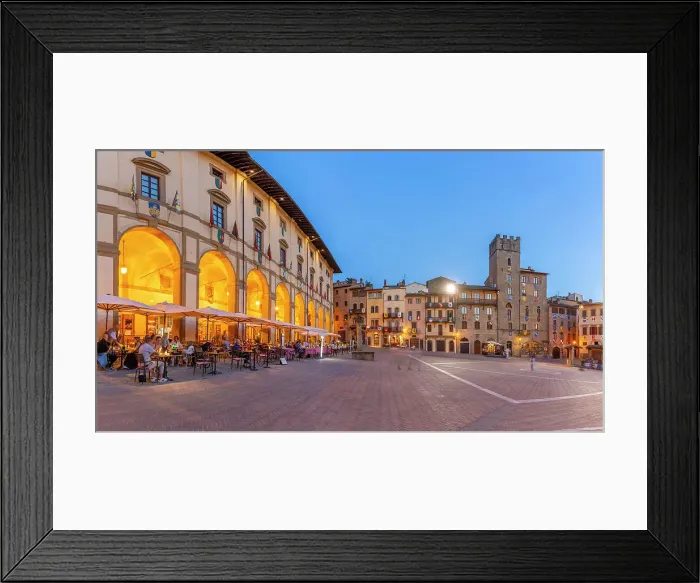 Framed Print : View of architecture in Piazza Grande at dusk, Arezzo, Province of Arezzo, Tuscany, Italy, Europe Framed Print : View of architecture in Piazza Grande at dusk, Arezzo, Province of Arezzo, Tuscany, Italy, Europe