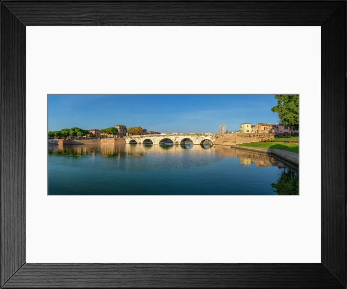 Framed Print : View of Ponte di Tiberio reflecting in Rimini Canal, Rimini, Emilia-Romagna, Italy, Europe Framed Print : View of Ponte di Tiberio reflecting in Rimini Canal, Rimini, Emilia-Romagna, Italy, Europe