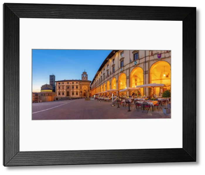 Framed Print : View of architecture in Piazza Grande at dusk, Arezzo, Province of Arezzo, Tuscany, Italy, Europe Framed Print : View of architecture in Piazza Grande at dusk, Arezzo, Province of Arezzo, Tuscany, Italy, Europe