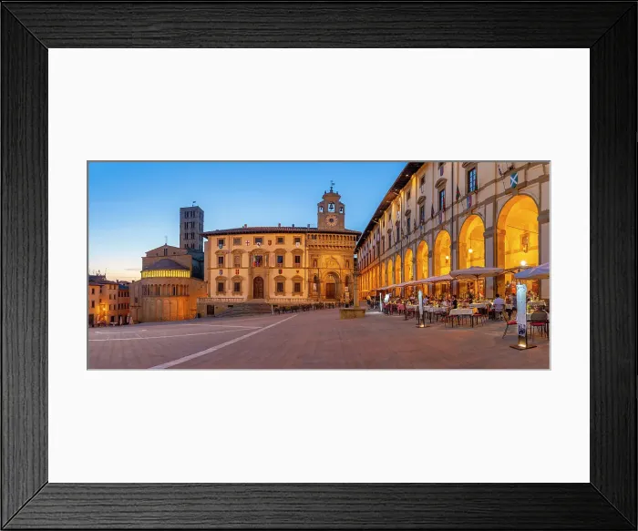 Framed Print : View of architecture in Piazza Grande at dusk, Arezzo, Province of Arezzo, Tuscany, Italy, Europe Framed Print : View of architecture in Piazza Grande at dusk, Arezzo, Province of Arezzo, Tuscany, Italy, Europe