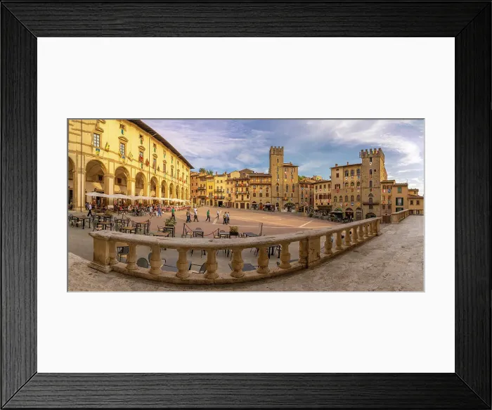 Framed Print : View of restaurants in Piazza Grande, Arezzo, Province of Arezzo, Tuscany, Italy, Europe Framed Print : View of restaurants in Piazza Grande, Arezzo, Province of Arezzo, Tuscany, Italy, Europe