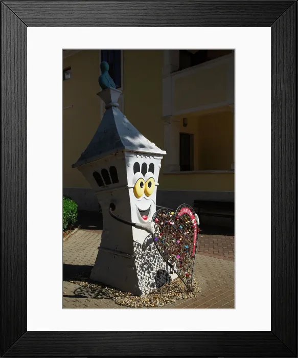 Framed Print : Love Heart with padlocks, Old Town, Novigrad, Croatia, Europe