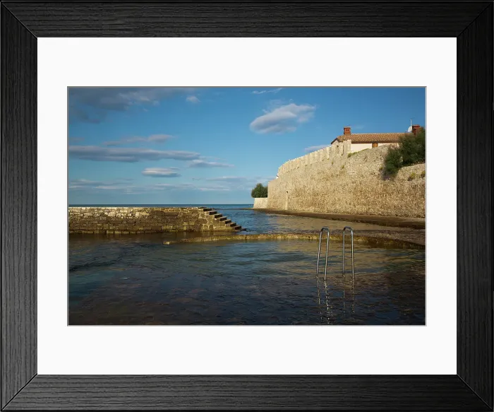 Framed Print : Seaside Swimming Area, City Outer Wall, Old Town, Novigrad, Croatia, Europe Framed Print : Seaside Swimming Area, City Outer Wall, Old Town, Novigrad, Croatia, Europe
