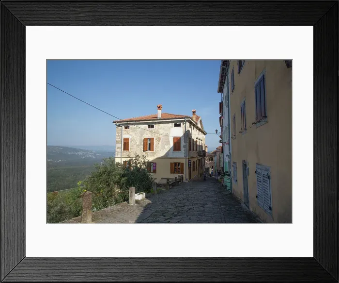 Framed Print : Street Scene, Motovun, Central Istria, Croatia, Europe