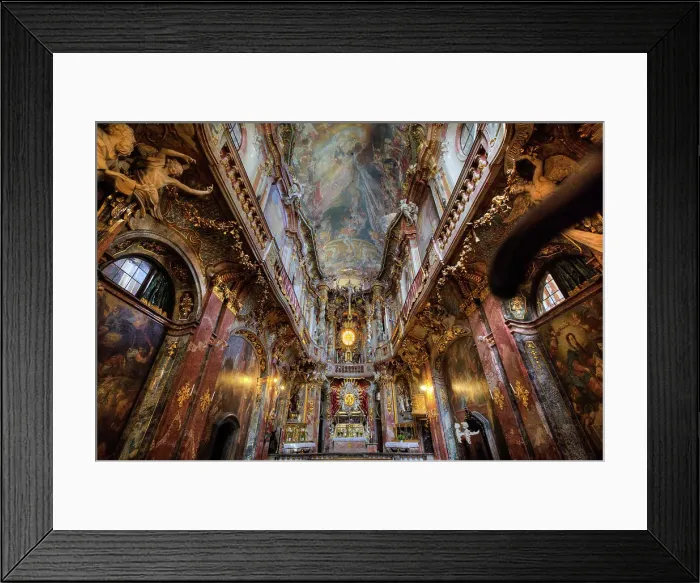 Framed Print : Interior, created by the Asam Brothers, Asam Kirche (Church), dating from 1733, Munich, Bavaria, Germany, Europe Framed Print : Interior, created by the Asam Brothers, Asam Kirche (Church), dating from 1733, Munich, Bavaria, Germany, Europe