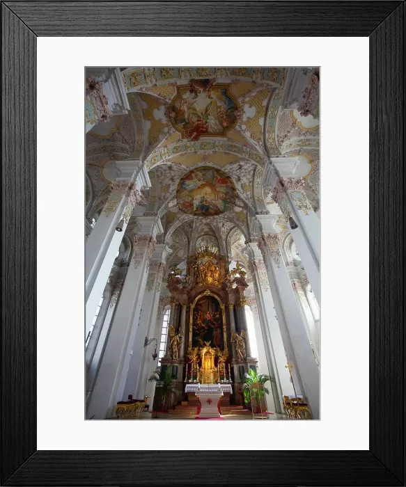 Framed Print : Interior, Barrel Vaulted Nave, Heilig Geist Church, originally founded in the 14th century, Old Town, Munich, Bavaria, Germany, Europe