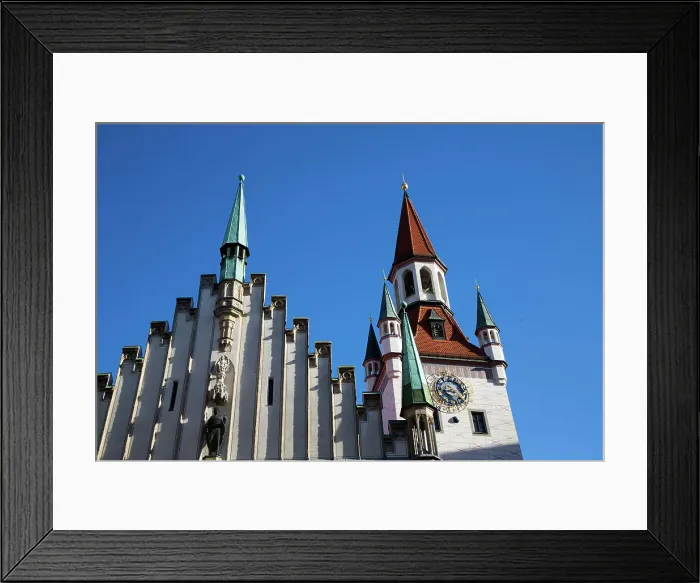 Framed Print : Clock Tower, Altes Rathaus (Old Town Hall), Old Town, Munich, Bavaria, Germany, Europe