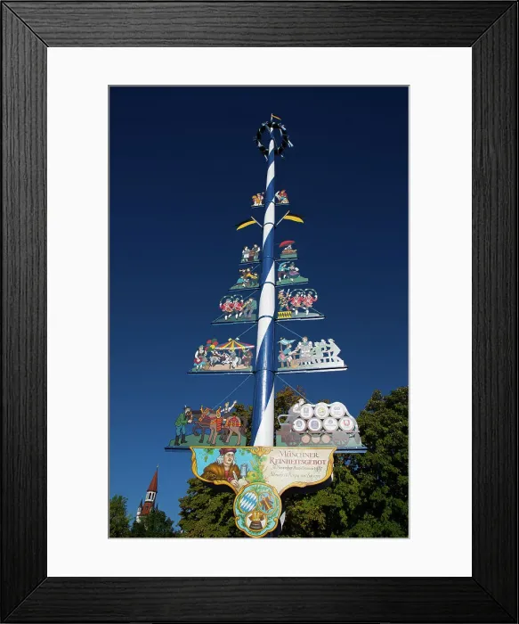 Framed Print : Market Sign, Viktualienmakt (Market), Old Town, Munich, Bavaria, Germany, Europe