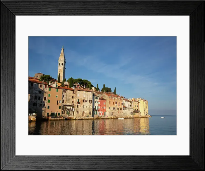 Framed Print : Waterfront and Tower of Church of St. Euphemia, Old Town, Rovinj, Croatia, Europe Framed Print : Waterfront and Tower of Church of St. Euphemia, Old Town, Rovinj, Croatia, Europe