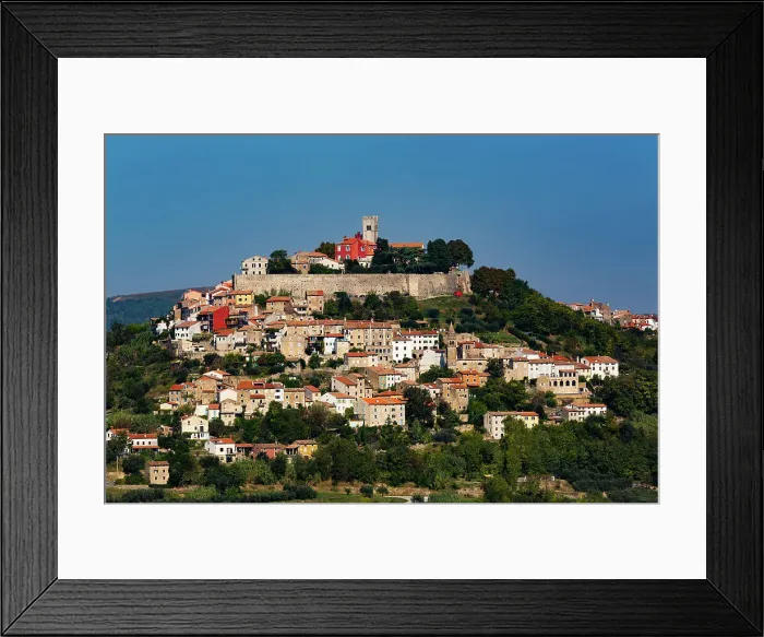 Framed Print : Long distance view, Motovun, Croatia, Europe Framed Print : Long distance view, Motovun, Croatia, Europe