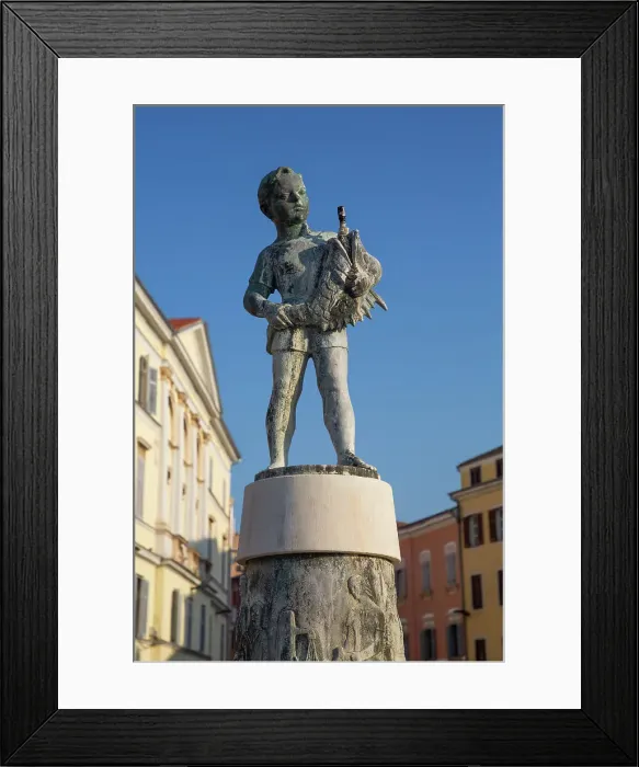 Framed Print : Statue of Boy with Fish, Old Town, Rovinj, Croatia, Europe Framed Print : Statue of Boy with Fish, Old Town, Rovinj, Croatia, Europe