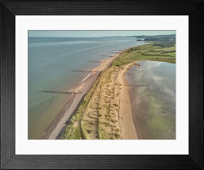 Framed Print : Aerial view of beach and dunes at Dawlish Warren, guarding the mouth of the River Exe, looking south along the coast towards the town of Dawlish, Devon, England, United Kingdom, Europe Framed Print : Aerial view of beach and dunes at Dawlish Warren, guarding the mouth of the River Exe, looking south along the coast towards the town of Dawlish, Devon, England, United Kingdom, Europe