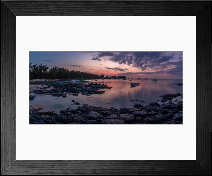 Framed Print : View of beach and Indian Ocean at dusk in Cap Malheureux, Mauritius, Indian Ocean, Africa Framed Print : View of beach and Indian Ocean at dusk in Cap Malheureux, Mauritius, Indian Ocean, Africa