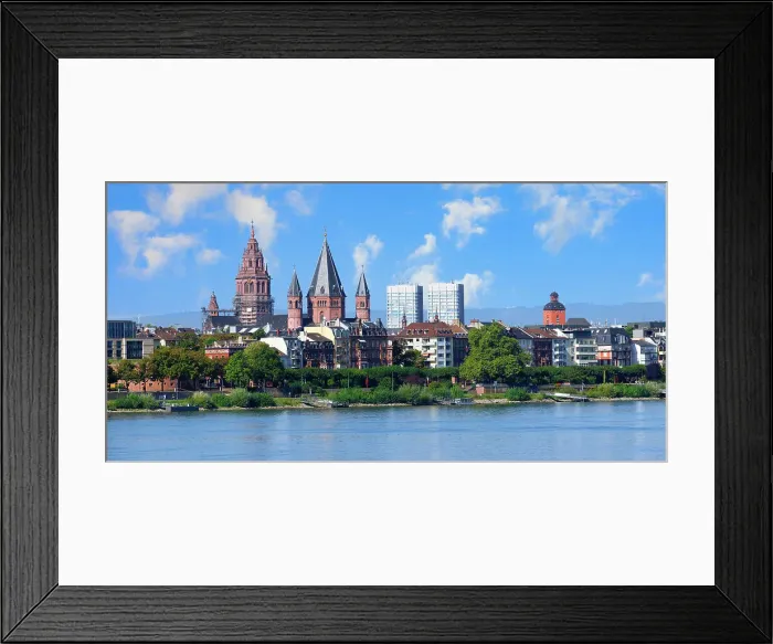 Framed Print : Mainz city center viewed from Rhine River, Mainz, Rhineland-Palatinate, Germany, Europe Framed Print : Mainz city center viewed from Rhine River, Mainz, Rhineland-Palatinate, Germany, Europe