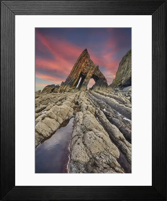 Framed Print : The massive triangle of Blackchurch Rock, on the north coast of Devon, near Clovelly, Devon, England, United Kingdom, Europe Framed Print : The massive triangle of Blackchurch Rock, on the north coast of Devon, near Clovelly, Devon, England, United Kingdom, Europe