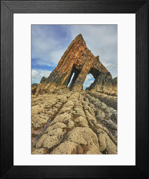 Framed Print : The massive triangle of Blackchurch Rock, on the north coast of Devon, near Clovelly, Devon, England, United Kingdom, Europe Framed Print : The massive triangle of Blackchurch Rock, on the north coast of Devon, near Clovelly, Devon, England, United Kingdom, Europe