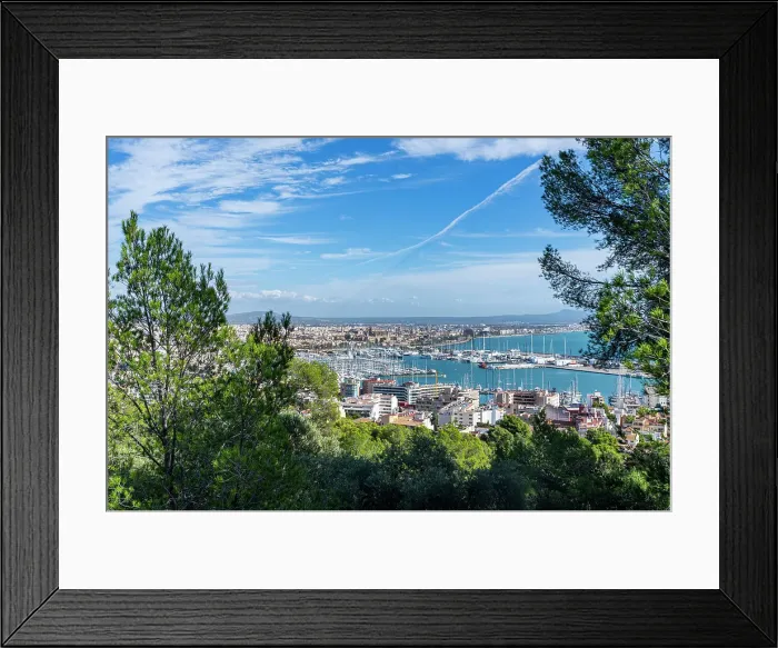 Framed Print : View from Bellver Castle over Palma, Mallorca, Balearic islands, Spain, Mediterranean, Europe